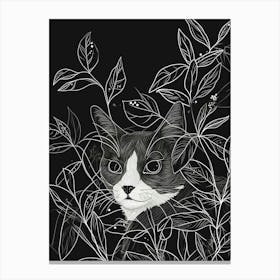 Snowshoe Cat Minimalist Illustration 2 Canvas Print