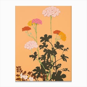 Marigolds Flower Big Bold Illustration 3 Canvas Print
