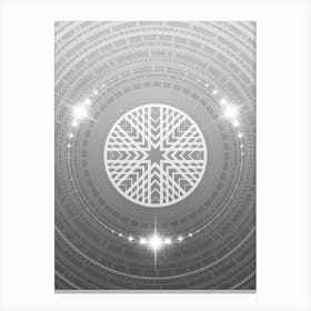 Geometric Glyph in White and Silver with Sparkle Array n.0321 Canvas Print