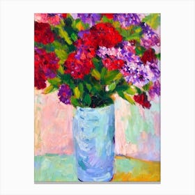 Sweet William Floral Abstract Block Colour 1 Flower Canvas Print