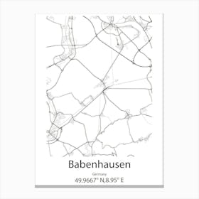 Babenhausen,Germany Minimalist Map Canvas Print