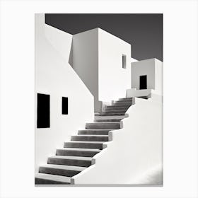 Santorini, Greece, Photography In Black And White 1 Canvas Print