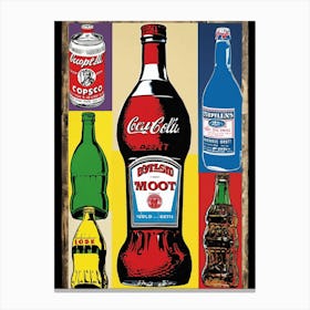 Bottles in Pop Art Canvas Print