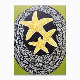 Sea Star (Starfish) Linocut Canvas Print