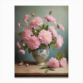 Pink Dahlias 1 Canvas Print