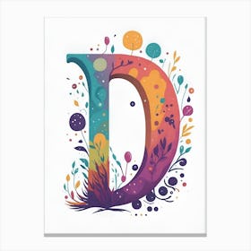 Colorful Letter D Illustration 53 Canvas Print