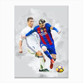 Lionel Messi Vs Cristiano Ronaldo Canvas Print
