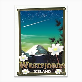 Westfords Iceland Travel poster Canvas Print