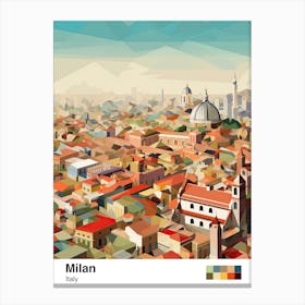 Milan, Italy, Geometric Illustration 2 Poster Canvas Print