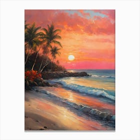 Sunset At The Beach 1 Canvas Print