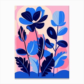 Blue Flower Illustration Cyclamen 2 Canvas Print