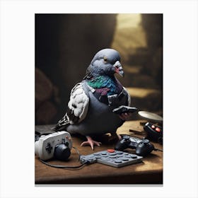 Video Game Pigeon Canvas Print