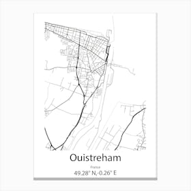 Ouistreham,France Minimalist Map Canvas Print