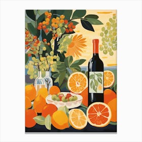 Wine And Oranges Canvas Print