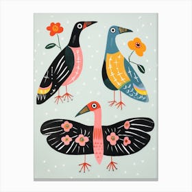 Folk Style Bird Painting Albatross Canvas Print