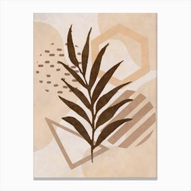 Leaf On A Beige Background 2 Canvas Print