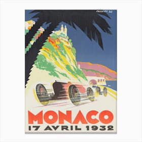 Vintage Monaco 17 Avril 1932 Canvas Print