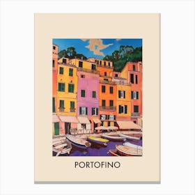 Portofino Italy 12 Vintage Travel Poster Canvas Print
