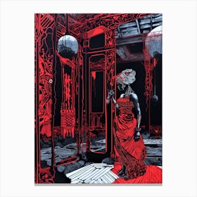 Lady Afrika II - A Woman In Red Canvas Print