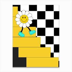 Daisy On The Stairs Canvas Print