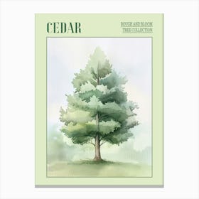 Cedar Tree Atmospheric Watercolour Painting 2 Poster Canvas Print