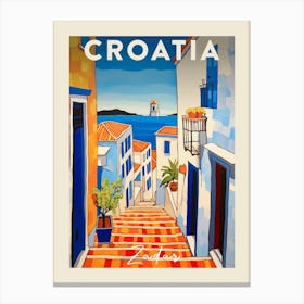 Zadar Croatia 3 Fauvist Painting Travel Poster Canvas Print