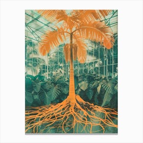 Palm Tree In A Greenhouse Canvas Print