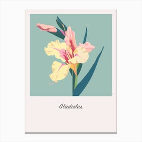 Gladiolus Square Flower Illustration Poster Canvas Print