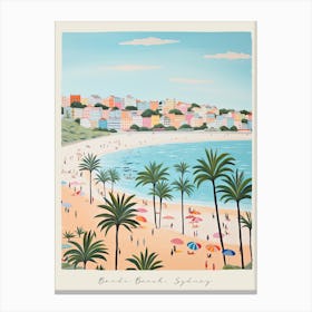 Poster Of Bondi Beach, Sydney, Australia, Matisse And Rousseau Style 3 Canvas Print