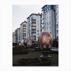 Easter Eggs In The Park Canvas Print