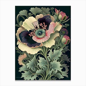 Anemone 3 Floral Botanical Vintage Poster Flower Canvas Print