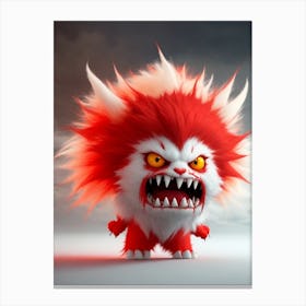 Red And White Monster Canvas Print