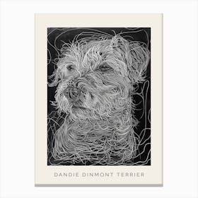 Dandie Dinmont Terrier Dog Line Sketch 2 Poster Canvas Print