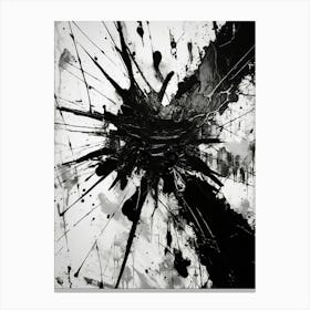 Chaos Abstract Black And White 8 Canvas Print