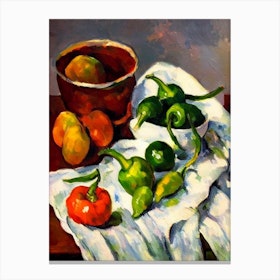 Serrano Pepper 3 Cezanne Style vegetable Canvas Print