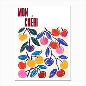 Mon Cheri Poster Cherries Matisse Style 12 Canvas Print