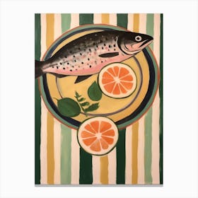 Salmon 2 Italian Still Life Painting Canvas Print
