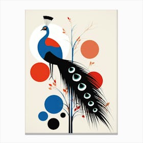 Peacock Minimalist Abstract 6 Canvas Print