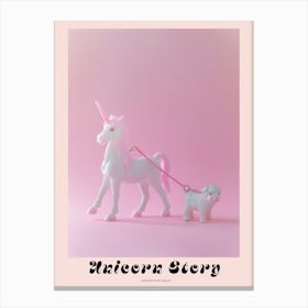 Toy Pastel Unicorn Walking A Dog 2 Poster Canvas Print