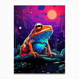 Frog In The Night Sky Canvas Print