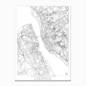 Liverpool Map Minimal Canvas Print