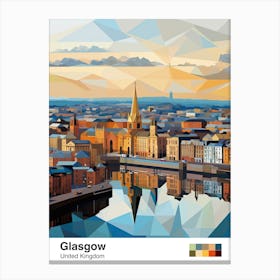 Glasgow, United Kingdom, Geometric Illustration 3 Poster Canvas Print