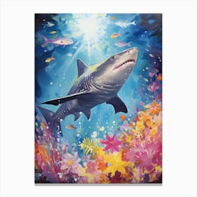  A Nurse Shark Vibrant Paint Splash 1 Canvas Print