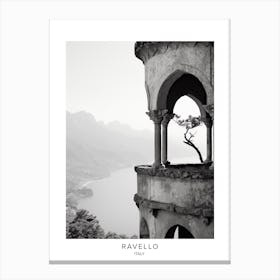 Poster Of Ravello, Italy, Black And White Analogue Photography 4 Canvas Print