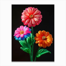 Bright Inflatable Flowers Zinnia 1 Canvas Print
