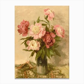 Peonies In A Vase 7 Canvas Print