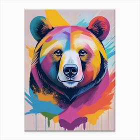 Grizzly Bear Portrait Illustration Canvas Print