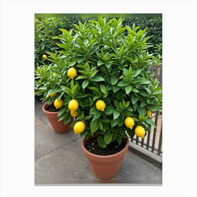 Lemon Tree In Pots Canvas Print