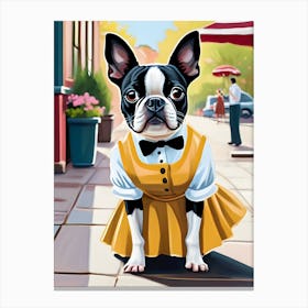 Boston Terrier-Reimagined 17 Canvas Print