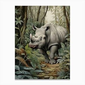 Rhino Exploring The Forest 3 Canvas Print
